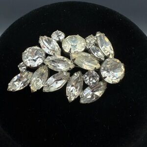 50s Stamped REGENCY Clear Rhinestone Brooch MCM VTG Pin - *Review Photos*
